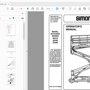 SIMON MODEL SKYHAWK SERIES 2031E 2234E 2248E OPERATOR'S MANUAL - PDF