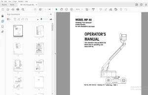 SIMON MP 40 FULL HYDRAULIC OPERATOR'S MANUAL 89-140102 - PDF