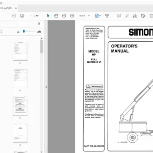 SIMON MP FULL HYDRAULIC OPERATOR'S MANUAL 89-100102 - PDF