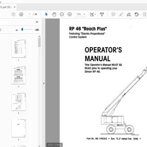SIMON RP 46 REACH PLUS OPERATOR'S MANUAL 89-145302 - PDF DOWNLOAD