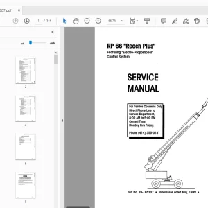 SIMON RP 66 Reach Plus Electro-Proportional Service Manual 89-165307 - PDF