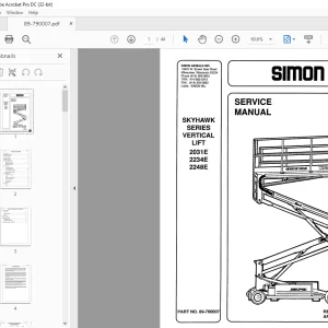 SIMON SKYHAWK SERIES VERTICAL LIFT 2031E 2234E 2248E SERVICE MANUAL