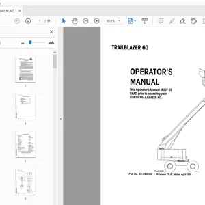 SIMON TRAILBLAZER 60 OPERATOR'S MANUAL 89-260102 - PDF DOWNLOAD