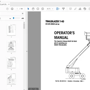 SIMON TRAILBLAZER T-40 OPERATOR'S MANUAL 89-240102 - PDF DOWNLOAD