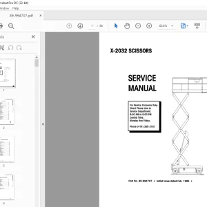 SIMON X-2032 SCISSORS SERVICE MANUAL  - PDF DOWNLOAD