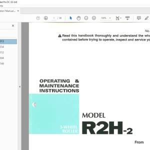 Sakai 3-Wheel Roller R2H-2 Operating & Maintenance Manual - PDF DOWNLOAD
