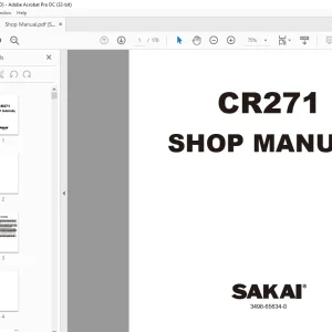 Sakai CR271 Shop Manual 3498-65634-0  -  PDF DOWNLOAD