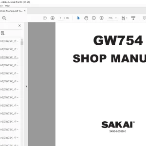 Sakai GW754 Shop Manual 3498-6539b-0  - PDF DOWNLOAD