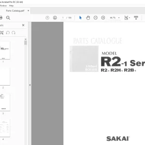Sakai R2-1 Series R2-1 R2H-1 R2B-1 ENGINE HINO W040-H 3-WHEEl ROLLER Parts Manual