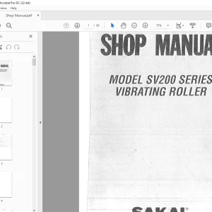 Sakai SV200 Series Vibrating Roller Shop Manual - PDF DOWNLOAD