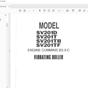 Sakai SV201 Series SV201D SV201T SV201TB SV201TF Parts Manual