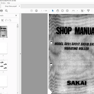 Sakai SV91.SV91T.SV91D.SV91DP Vibrating Roller Shop Manual - PDF DOWNLOAD