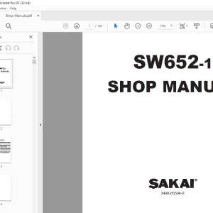 Sakai SW652-1 Shop Manual 3498-65594-0 - PDF DOWNLOAD