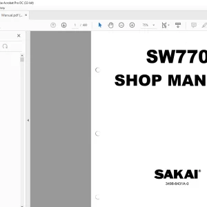 Sakai SW770 Shop Manual 3498-6431 A-0 - PDF DOWNLOAD
