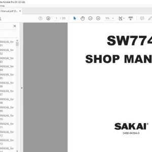 Sakai SW774 Shop Manual - PDF DOWNLOAD