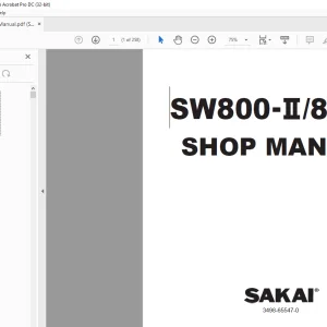 Sakai SW800-II/850-II- Shop Manual 3498-65547-0 PDF