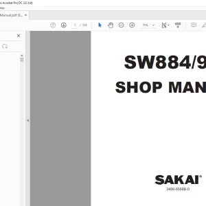 SAKAI SW884/994 SHOP MANUAL 3498-6568B-0 PDF