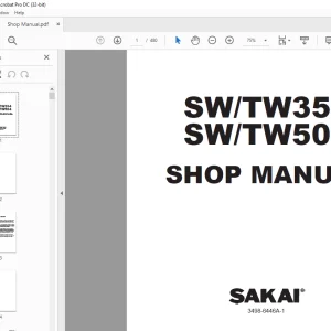 Sakai SW/TW354 SW/TW504 Shop Manual 3498-6446A-1  - PDF DOWNLOAD