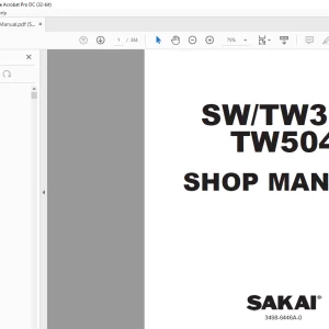 Sakai SWTW354 TW504 Shop Manual 3498-6446A-0 PDF