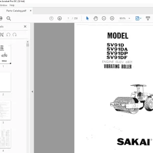 Sakai VIBRATING Roller SV91D SV91DA SV91DP S 91DF ENGINE ISUZU 68D1 Parts Manual