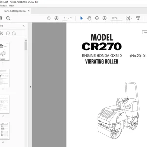 Sakai Vibrating Roller CR270 ENGINE HONDA GX610 Parts Manual PDF