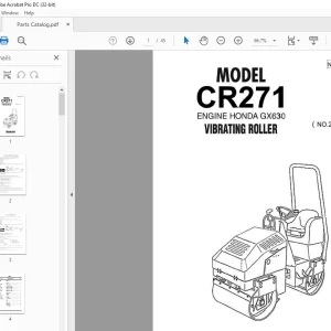 Sakai Vibrating Roller CR271 ENGINE HONDA GX610 Parts Manual