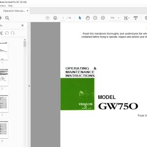 Sakai Vibrating Roller GW750 Operating & Maintenance Manual PDF