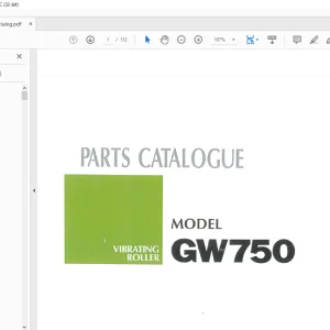 Sakai Vibrating Roller GW750 Parts Catalog Manual - PDF DOWNLOAD