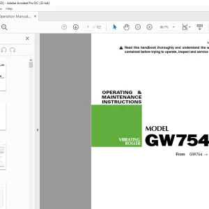Sakai Vibrating Roller GW754 Operating & Maintenance Manual PDF