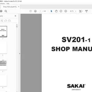Sakai Vibrating Roller SV201T-1 Shop Manual 3498-64064-0 PDF