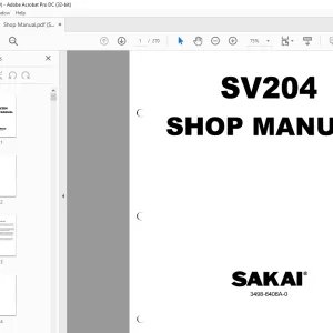 Sakai Vibrating Roller SV204 SHOP MANUAL 3498-6406A-0
