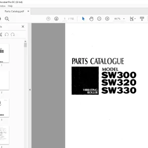Sakai Vibrating Roller SW300 SW320 SW330 Parts Catalogue Manual PDF
