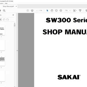 Sakai Vibrating Roller SW300 Series Shop Manual - PDF DOWNLOAD