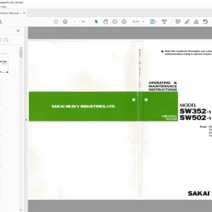 Sakai Vibrating Roller SW502-1 ENGINE KUBOTA Y2203-EDM Parts Catalogue Manual