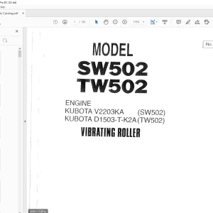 Sakai Vibrating Roller SW502 TW502 Parts Manual - PDF DOWNLOAD