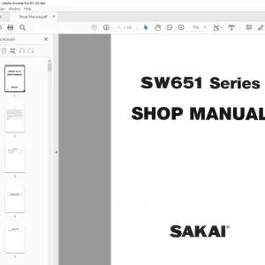 Sakai Vibrating Roller SW651 Series Shop Manual - PDF DOWNLOAD