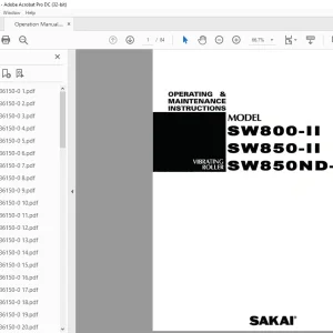 Sakai Vibrating Roller SW850-II Operating & Maintenance Manual - PDF DOWNLOAD