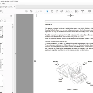 Sakai Vibrating Roller SW880-1, SW990-1 Operating & Maintenance Manual - PDF DOWNLOAD