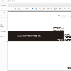 Sakai Vibrating Roller SW880 SW990 OPERATING & MAINTENANCE MANUAL
