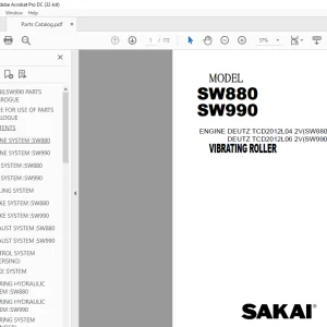 Sakai Vibrating Roller SW880 SW990 PARTS MANUAL - PDF DOWNLOAD