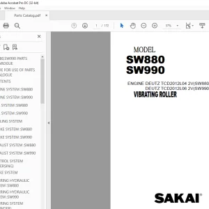 Sakai Vibrating Roller SW880 SW990 Part Manual - PDF DOWNLOAD