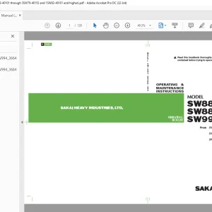 Sakai Vibrating Roller SW884 SW884ND SW994 OPERATING & MAINTENANCE MANUAL