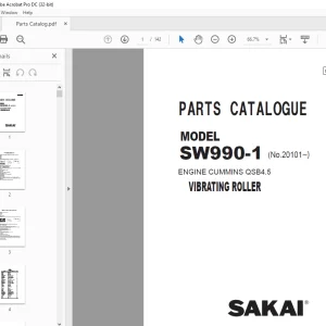 Sakai Vibrating Roller SW990-1 ENGINE CUMMINS QSB4.5 Parts Manual  - PDF DOWNLOAD