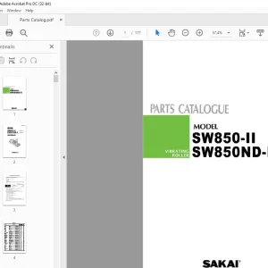 Sakai Vibrating Roller SWBS0-II SWB50ND-II Parts Manual - PDF DOWNLOAD