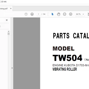 Sakai Vibrating Roller TW504 Parts Catalogue  Manual - PDF DOWNLOAD