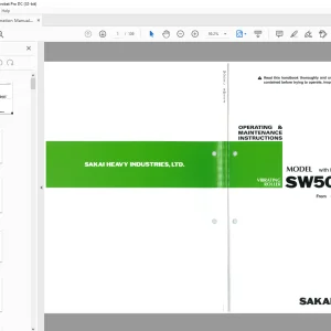 Sakai Vibrating Roller SW504 OPERATING & MAINTENANCE Manual