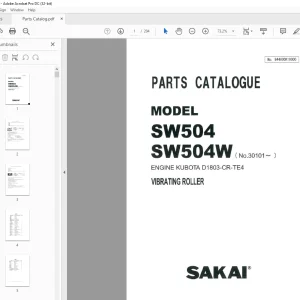 Sakai Vibrating Roller SW504 SW504W Parts Manual PDF