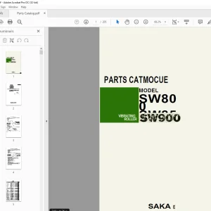 Sakai Vibrating Rolling SW800 SW850 SW900 Parts Catalog Manual  PDF