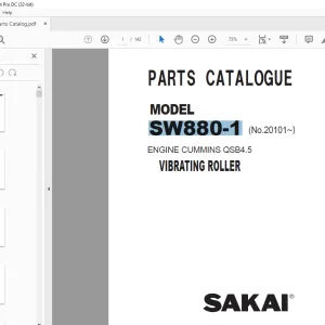 Sakai Vibrating SW880-1 Parts Catalogue Manual  PDF