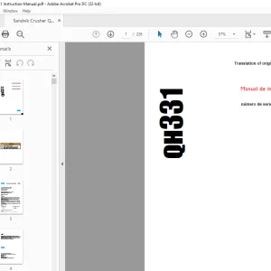 Sandvik Crusher QH331 Manual de instrucciones - PDF DOWNLOAD